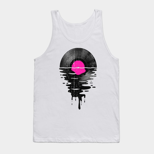 Cool Music Vinyl Record Retro Vintage Pink Tank Top by Nerd_art